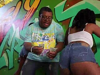 Ebony babe with tattoos and shoes dances to official can i hit music video