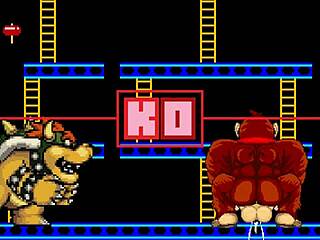 ugh, bowser koopa & donkey kong bang mario in furry cartoon!