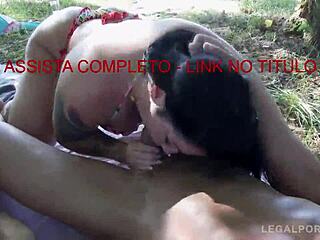 Big butt slut Monica Santiago gets smashed hard outside