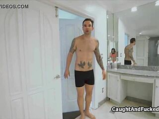 Hardcore bathroom scene with roommate’s big dick