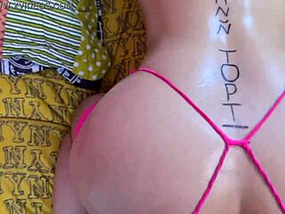 Oiled up Latina gets her ass spanked and fucked