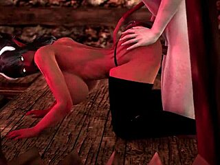 Sex with a devil girl with massive tits and hornes