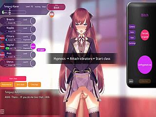 In this hentai game, a bitch gets trained outdoors with pussy play