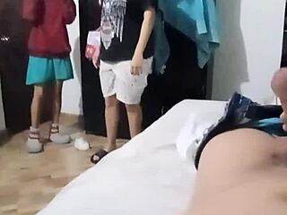 Caught having interracial gay sex with stepsister in amateur scene.