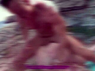Two hot old guys banging a cute Spanish chick on the beach. Wild voyeur action! 🏖️