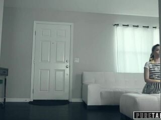 just another day, young housewife audited and bent over for deep exam