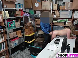 Shoplifting cutie feels helpless!