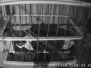 The cagecam feed shows raw, unedited gay bondage action