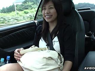 Young Japanese girl Karin Asahi gives a raw blowjob