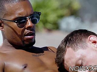 A hunk of a real estate agent satisfies a black gay customer in more than one way