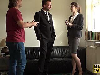 Submissive UK Realtor Goes Ass to Mouth in Stockings