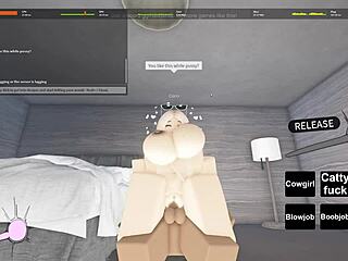 blonde girl with big ass gets blowjob in roblox game