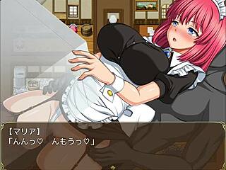 Play a perverted game with a beautiful maid in this anime porn
