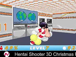 3D animated Christmas party with monster-themed hentai shooter