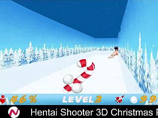 3D animated Christmas party with monster-themed hentai shooter