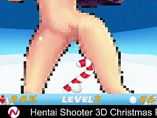 3D animated Christmas party with monster-themed hentai shooter