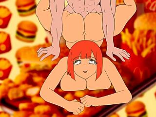 Girl from McDonald's ad meets homeless man in anime parody