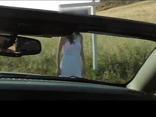 Hot lesbian scene with cunnilingus on the Corvette hood