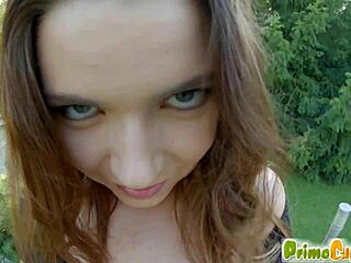 Busty Babe Marina Visconti, Wow, Tit Wanking Outdoors Is Insane!