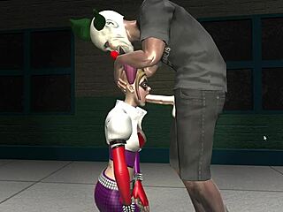 Harley’s deepthroat and facial X-ray version in an anime game