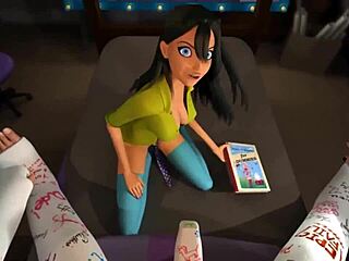 i can’t get enough of this 3d brunette deepthroating a huge cock