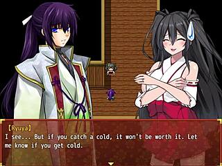 battle shrine maiden honoka gets bound and fingered