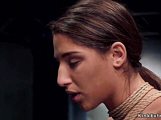 Three girl action with bondage and anal sex in a weird scene
