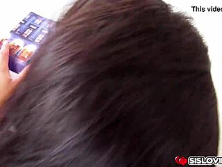 Letting pervy stepbro stick dick in my teen pussy 😏