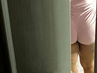 Hidden camera captures my brunette sister's tight ass thong