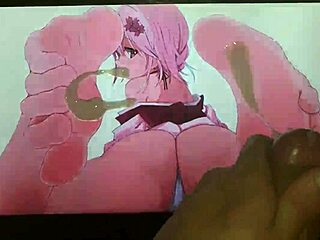 Special sex scene with anime feet and a happy ending