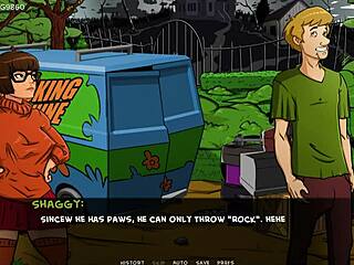 Scooby Doo meets Velma in a rough blowjob game