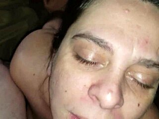 A hot and horny BBW gets a deep throat fuck