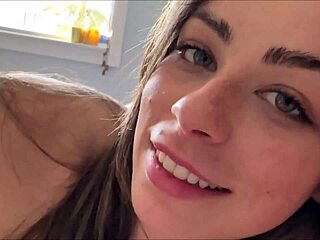 Teen Redhead Step Sister Greets You in Bed for POV Fun