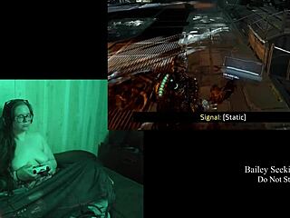 Commented gameplay of Naked Dead Space playthrough with natural tits and big boobs