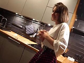 Hot hotel scene with an amateur teacher and a big cock lover