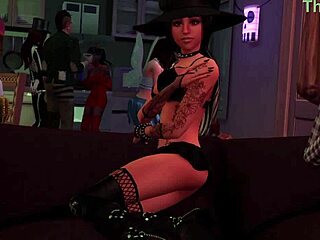 jozie dark teases in halloween costume on sims 4 😈