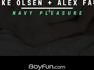 Gay twinks Alex Faux and Jake Olsen in hot boyfun scene