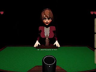 3D cartoon with a curvy girl giving blowbang and X roulette