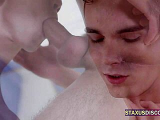 Young and straight gay men having hardcore sex with barebacking