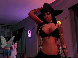 jozie dark teases in halloween costume on sims 4 😈