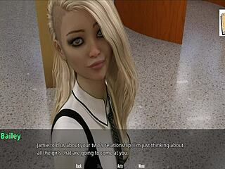 3D adult video with office theme and hot blonde cheerleader
