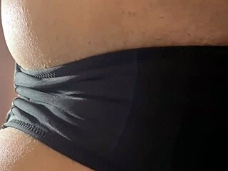 Black panty fetish with a hot panty model