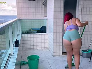 hired the maid who wears shorts, what a delight that ass