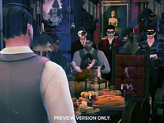 3D hentai gangbang with muff diving and pussy banging at masquerade night.