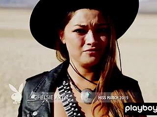 Playboy model chelsie aryn strips nude in stunning desert outdoor photoshoot