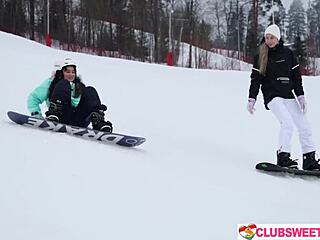 18yo alice flore and amelia ost fuck pussy after snowboarding
