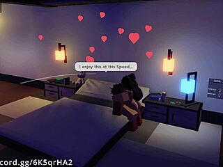 A hot Roblox player gets a rough ride from a horny demon