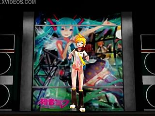 in this mmd anime, characters go bananas with erotic food play