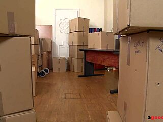 Hanna montada gets hardcore fucked by delivery guy in office, cumming hard