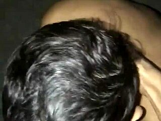 Gay guy sucks big cock bareback at gloryhole, gagging and choking for cum in mouth